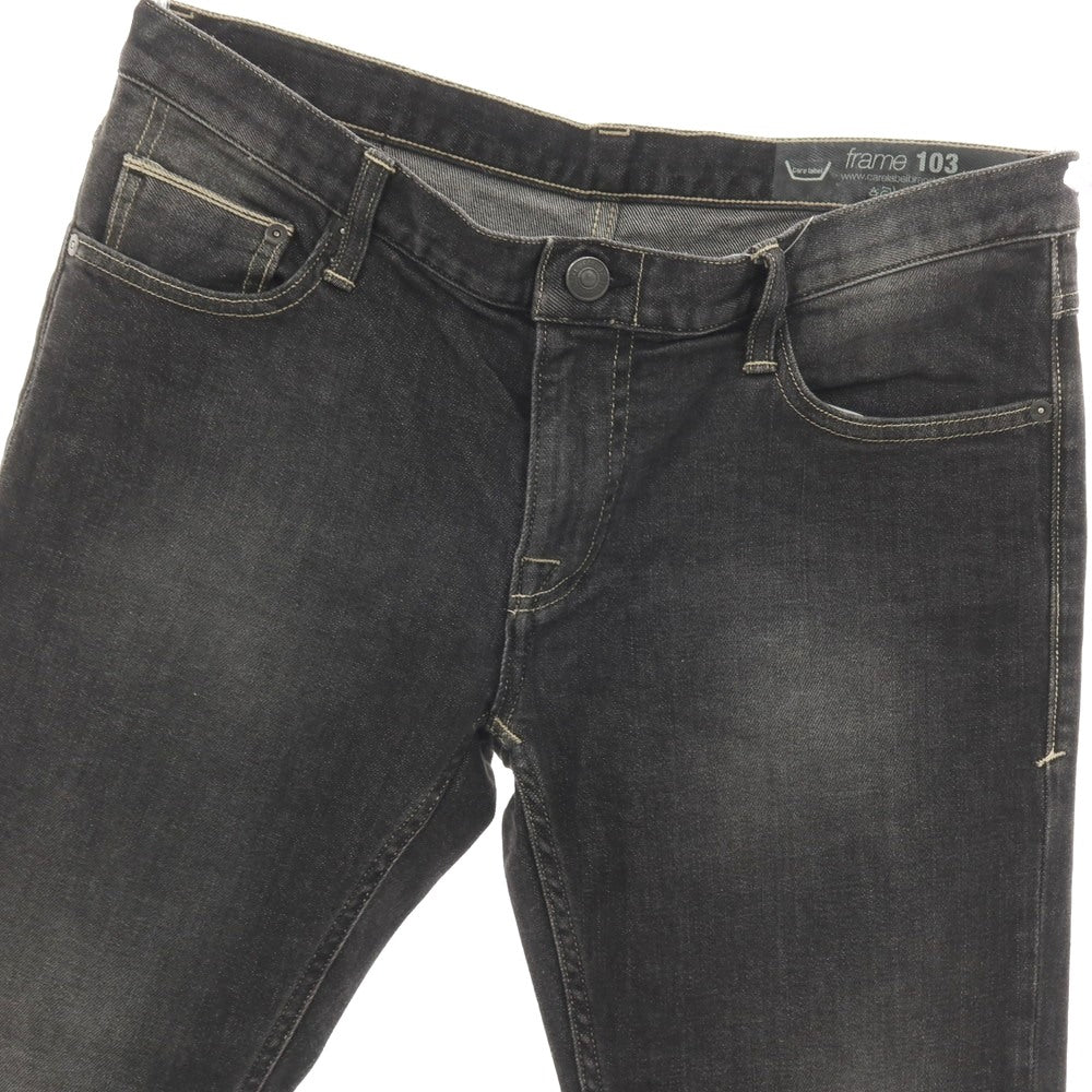 【中古】ケアレーベル Care label ストレッチ コットン デニムパンツ ジーンズ ウォッシュブラック系【サイズ34】【 状態ランクC 】【 メンズ 】
