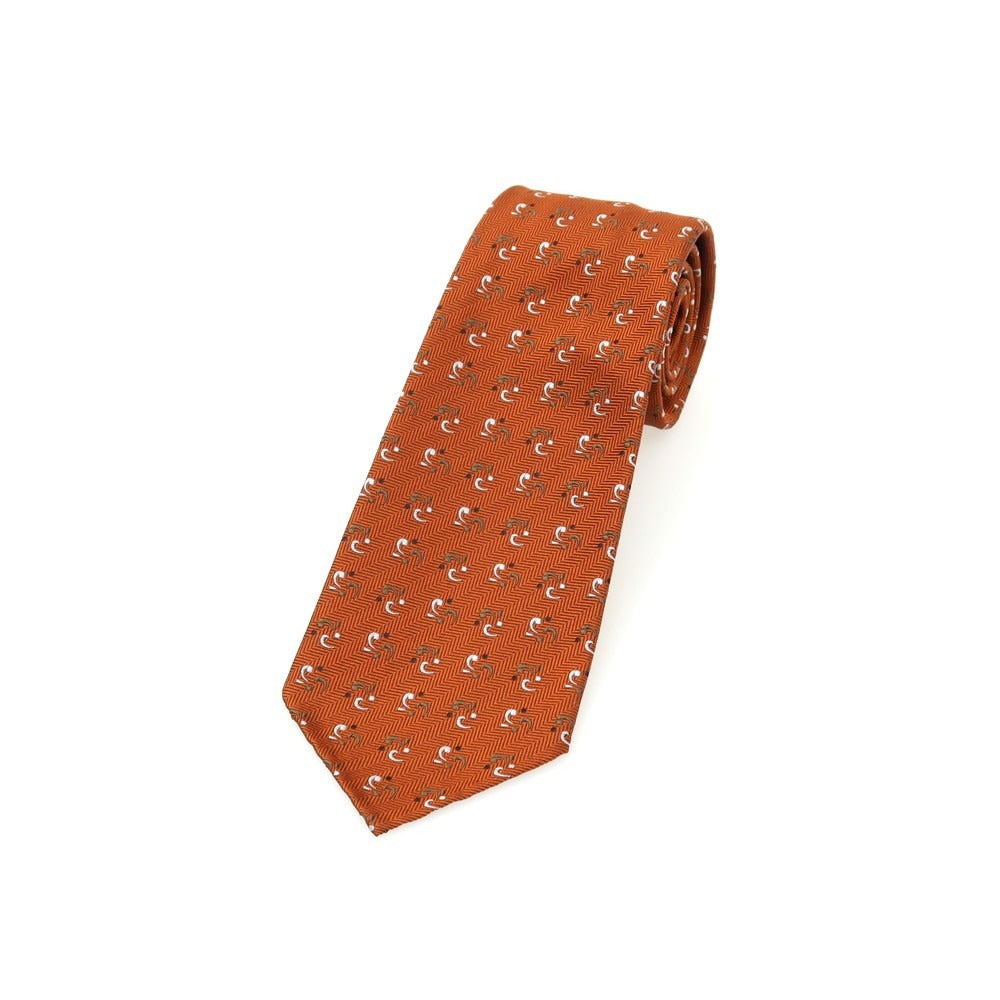 【新品】アットヴァンヌッチ Atto Vannucci シルク セッテピエゲ 小紋柄ネクタイ オレンジ【 状態ランクN 】【 メンズ 】