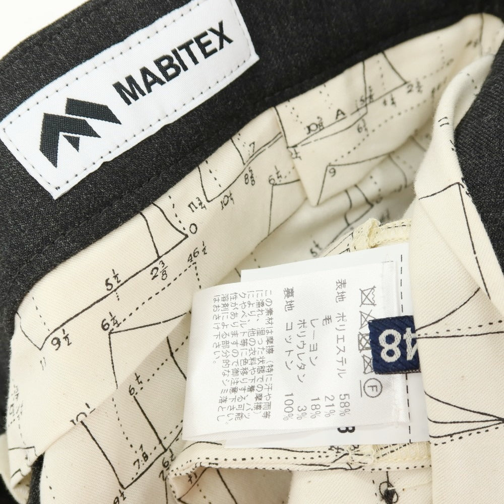 【中古】マビテックス MABITEX ストレッチ ポリエステルウールレーヨン カジュアルスラックスパンツ チャコールグレー【サイズ48】【 状態ランクA 】【 メンズ 】