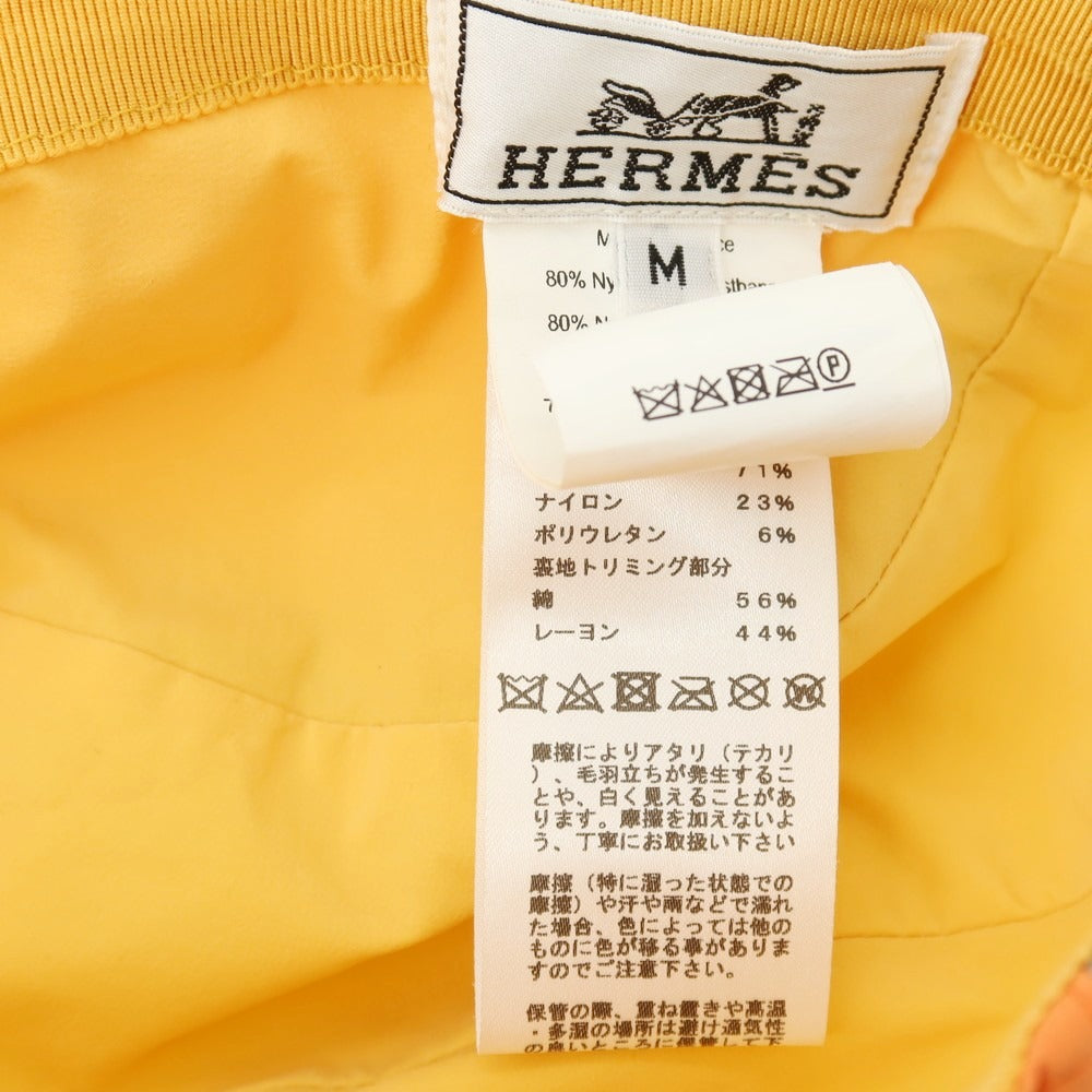 【中古】エルメス HERMES ナイロンポリウレタン ネバダライン キャップ 帽子 オレンジxライトオレンジ【サイズM】【 状態ランクB 】【 メンズ 】