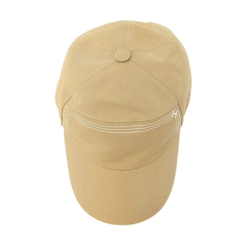 【中古】エルメス HERMES コットン ネオジャンプステッチ キャップ 帽子 ベージュ【サイズ59】【 状態ランクC 】【 メンズ 】
