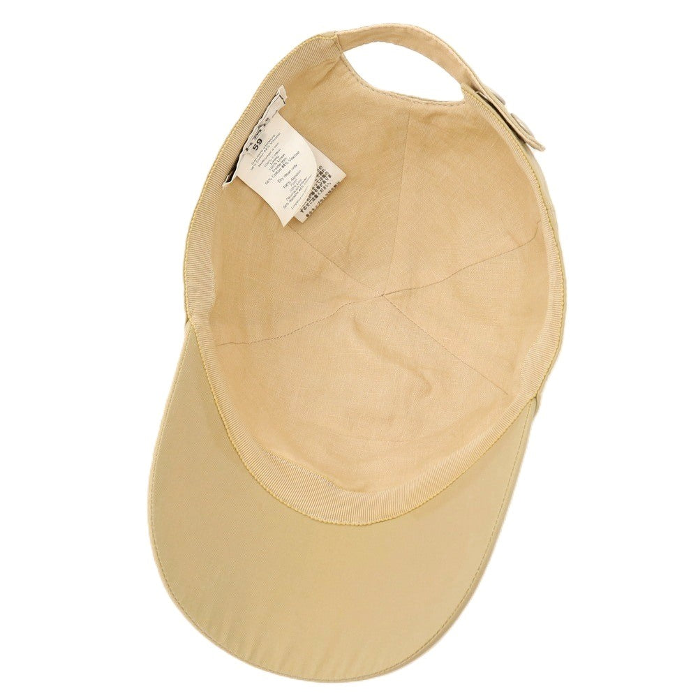 【中古】エルメス HERMES コットン ネオジャンプステッチ キャップ 帽子 ベージュ【サイズ59】【 状態ランクC 】【 メンズ 】