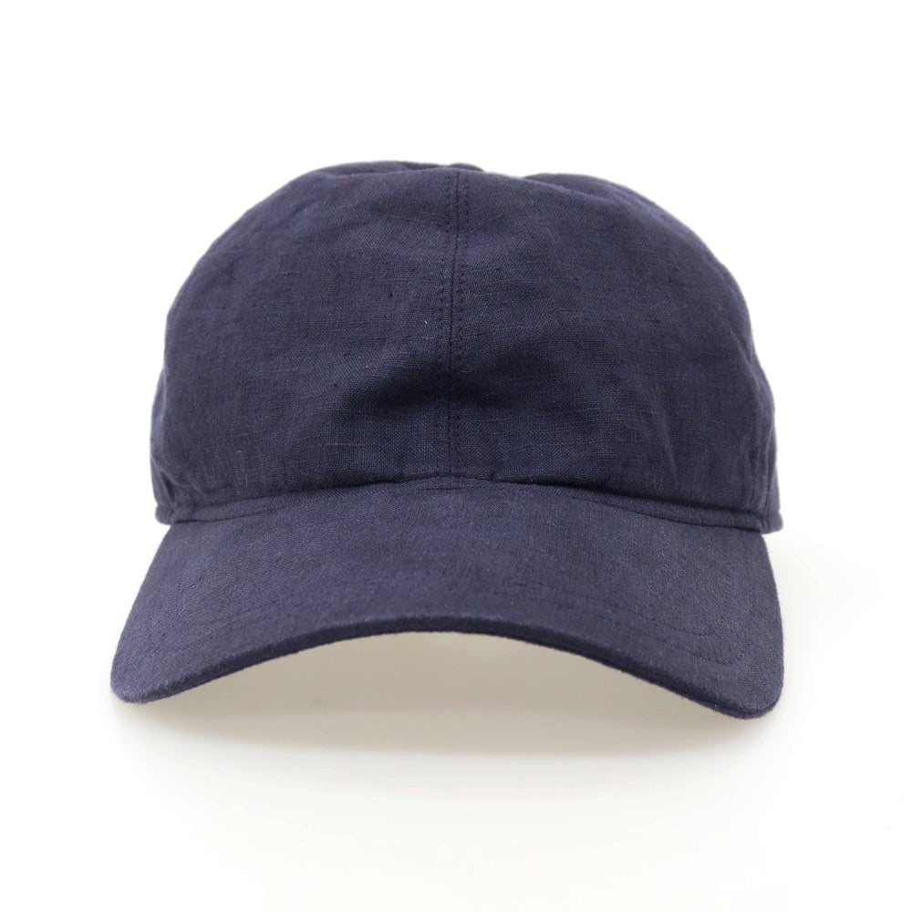 【中古】ボルサリーノ Borsalino リネン キャップ 帽子 ネイビー【サイズ60】【 状態ランクB 】【 メンズ 】