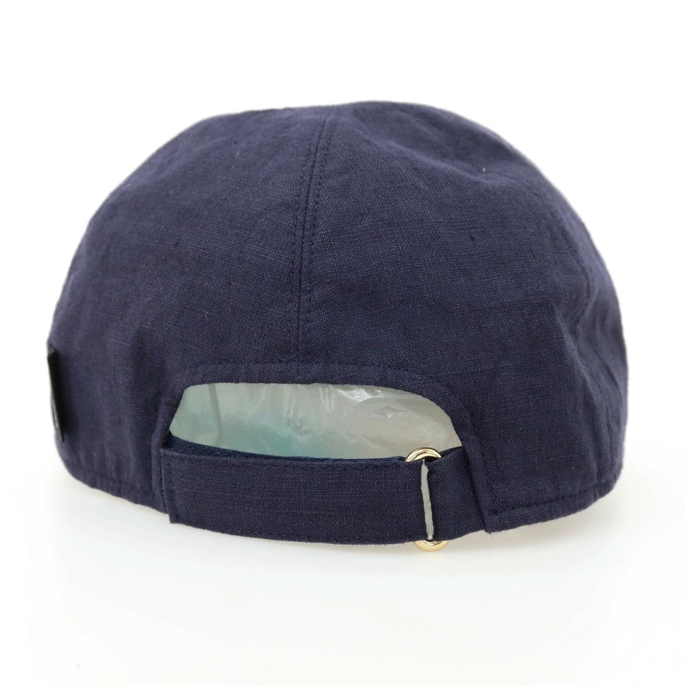 【中古】ボルサリーノ Borsalino リネン キャップ 帽子 ネイビー【サイズ60】【 状態ランクB 】【 メンズ 】