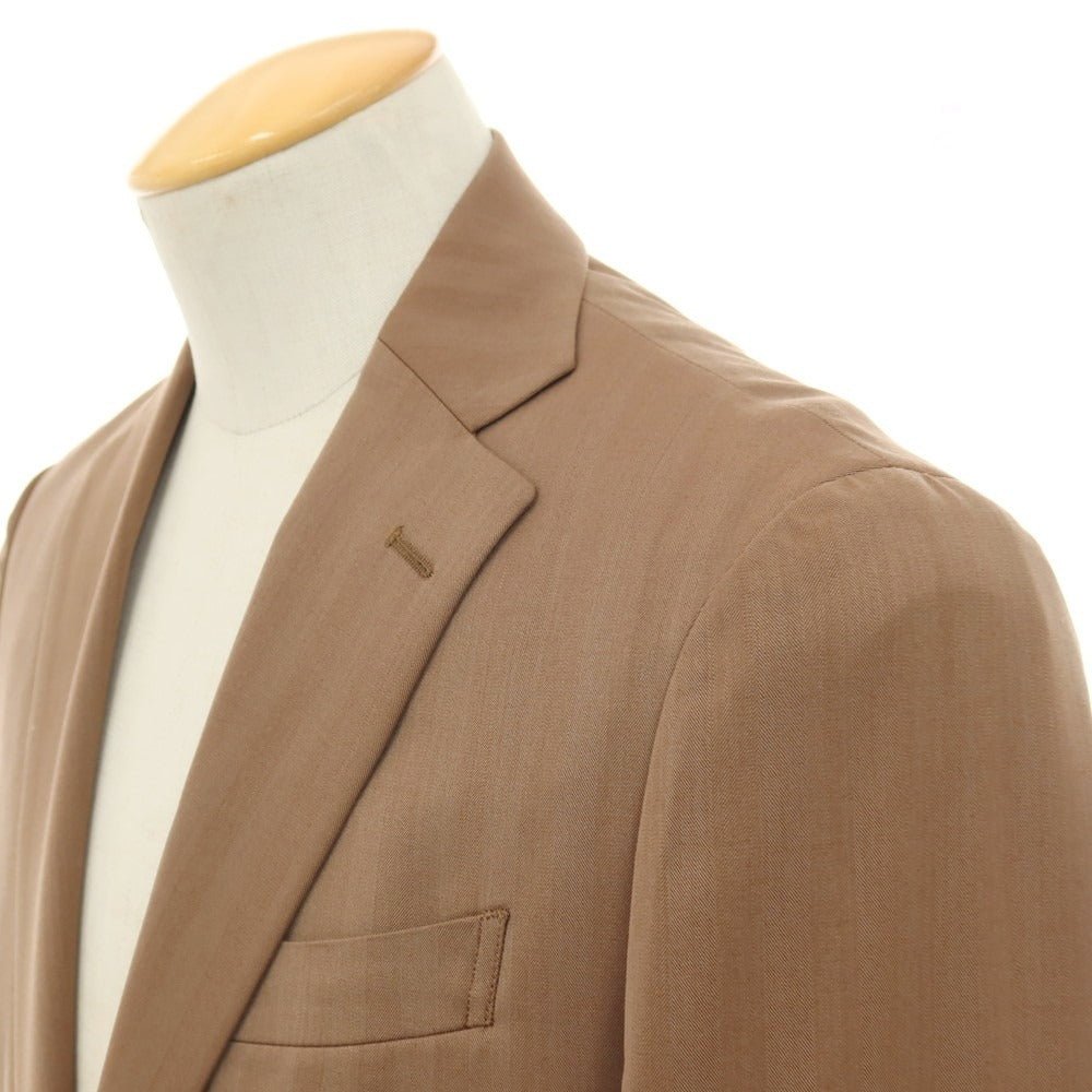 【中古】スーツカンパニー THE SUIT COMPANY ウールポリエステル ヘリンボーン 2つボタンスーツ ブラウン系【サイズ160cm Drop6】【 状態ランクB 】【 メンズ 】