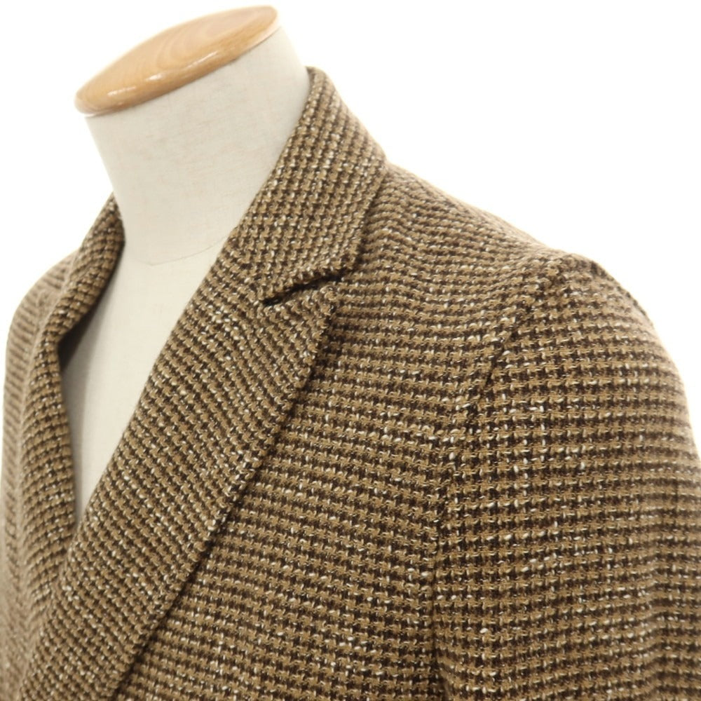 【中古】ティージャケット T-JACKET コットンウールナイロンアクリルポリエステル ダブル6B カジュアルジャケット ブラウンベージュxブラウン【サイズXS】【 状態ランクB 】【 メンズ 】