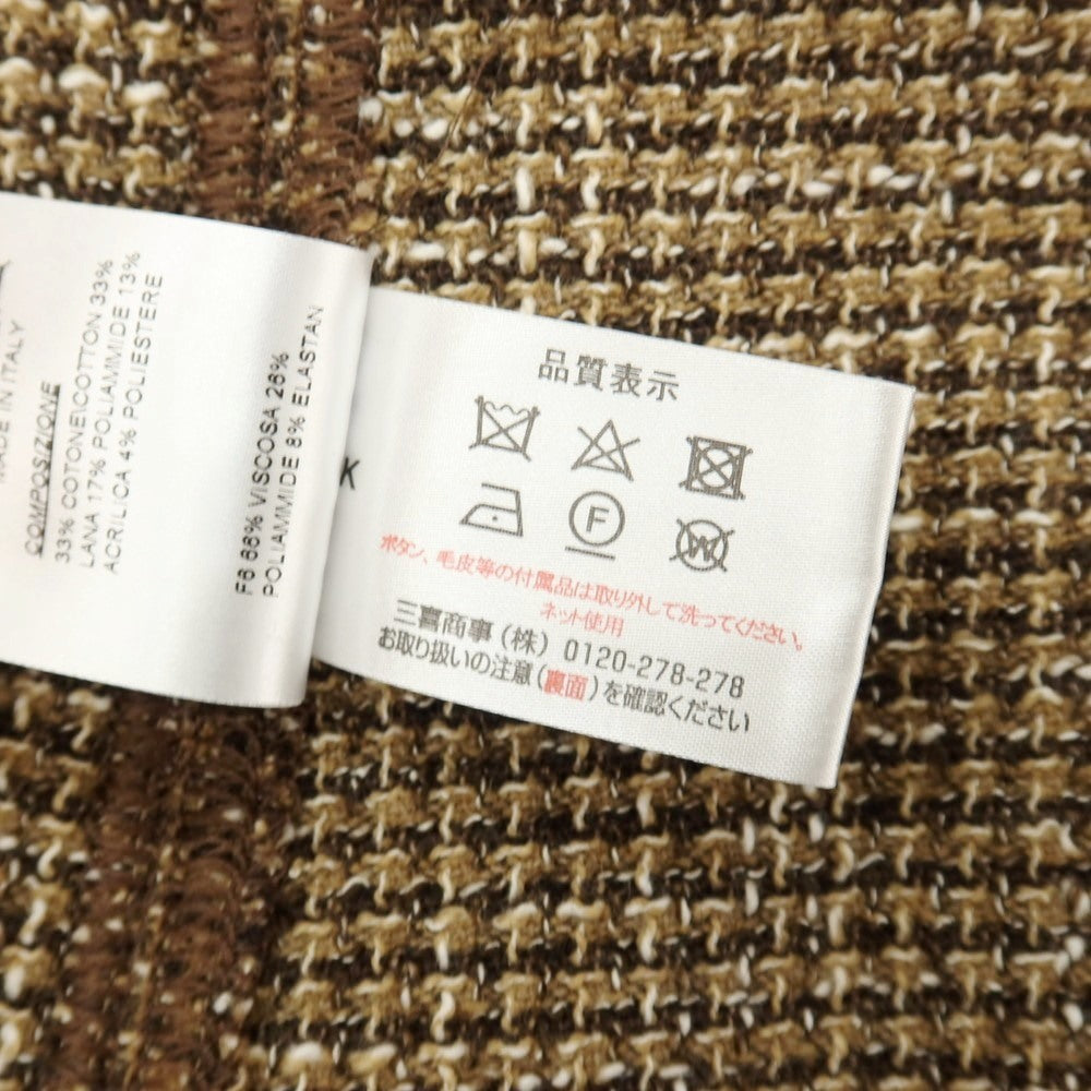 【中古】ティージャケット T-JACKET コットンウールナイロンアクリルポリエステル ダブル6B カジュアルジャケット ブラウンベージュxブラウン【サイズXS】【 状態ランクB 】【 メンズ 】