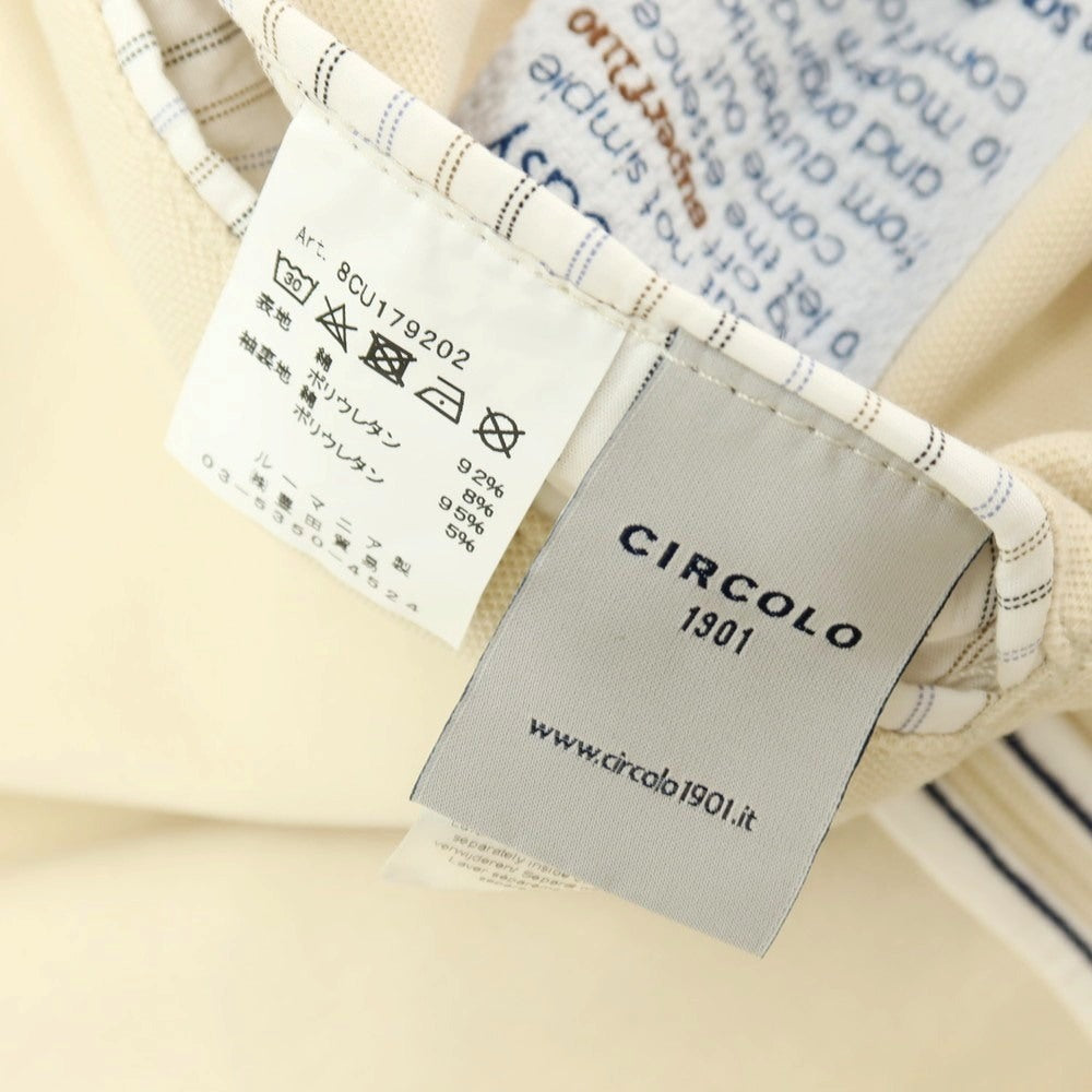 【中古】チルコロ1901 CIRCOLO 1901 コットン ジャージー ダブル6B カジュアルジャケット アイボリー【サイズ42】【 状態ランクC 】【 メンズ 】