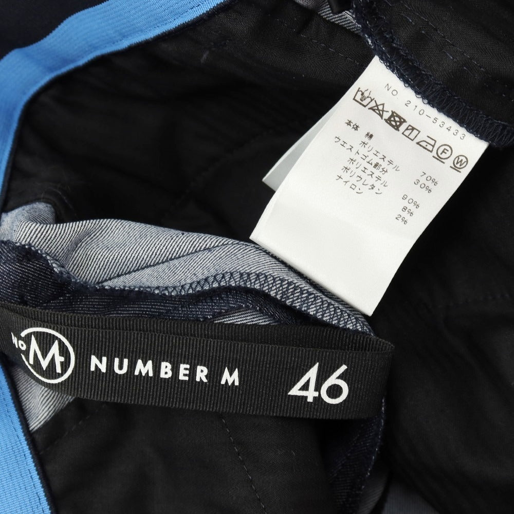【中古】ナンバーエム NUMBER M コットンポリエステル イージーカジュアルスラックスパンツ ネイビー系【サイズ46】【 状態ランクB 】【 メンズ 】