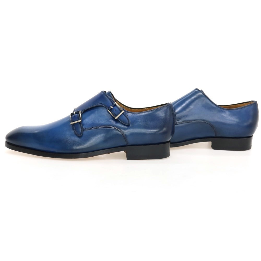 【中古】【未使用】マグナーニ MAGNANNI カーフ レザー ドレスシューズ ブルー【サイズ39】【 状態ランクS 】【 メンズ 】