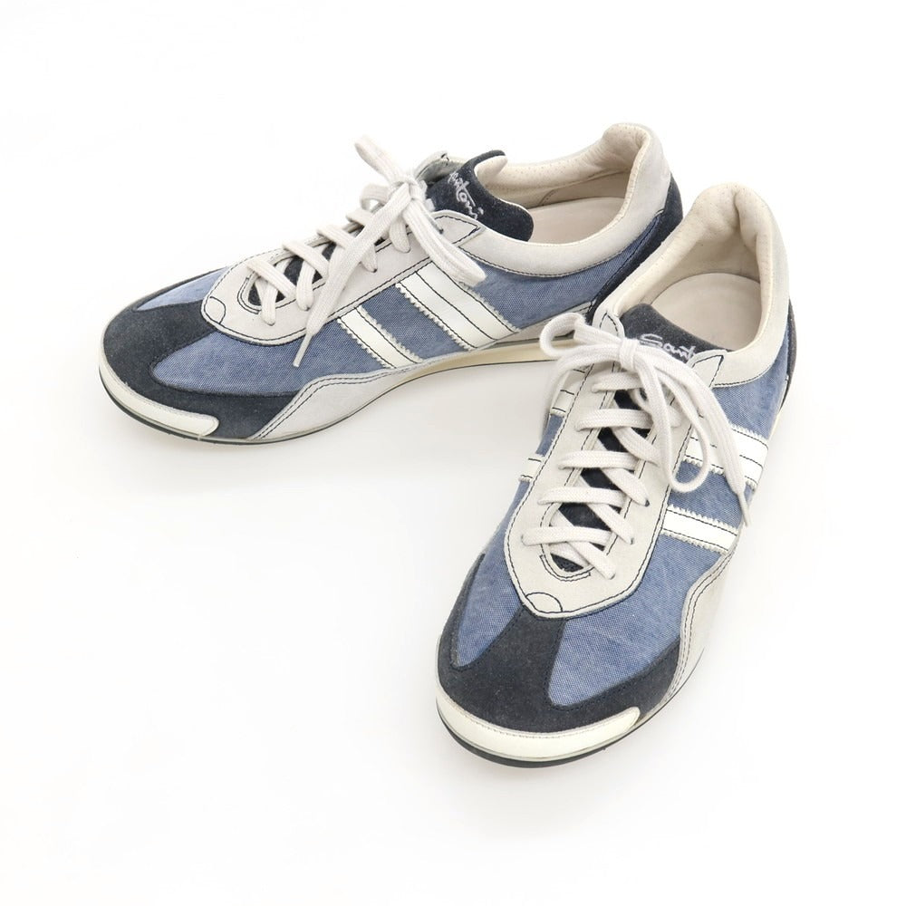 【中古】サントーニ Santoni キャンバス スニーカー ブルー【サイズ6】【 状態ランクB 】【 メンズ 】
