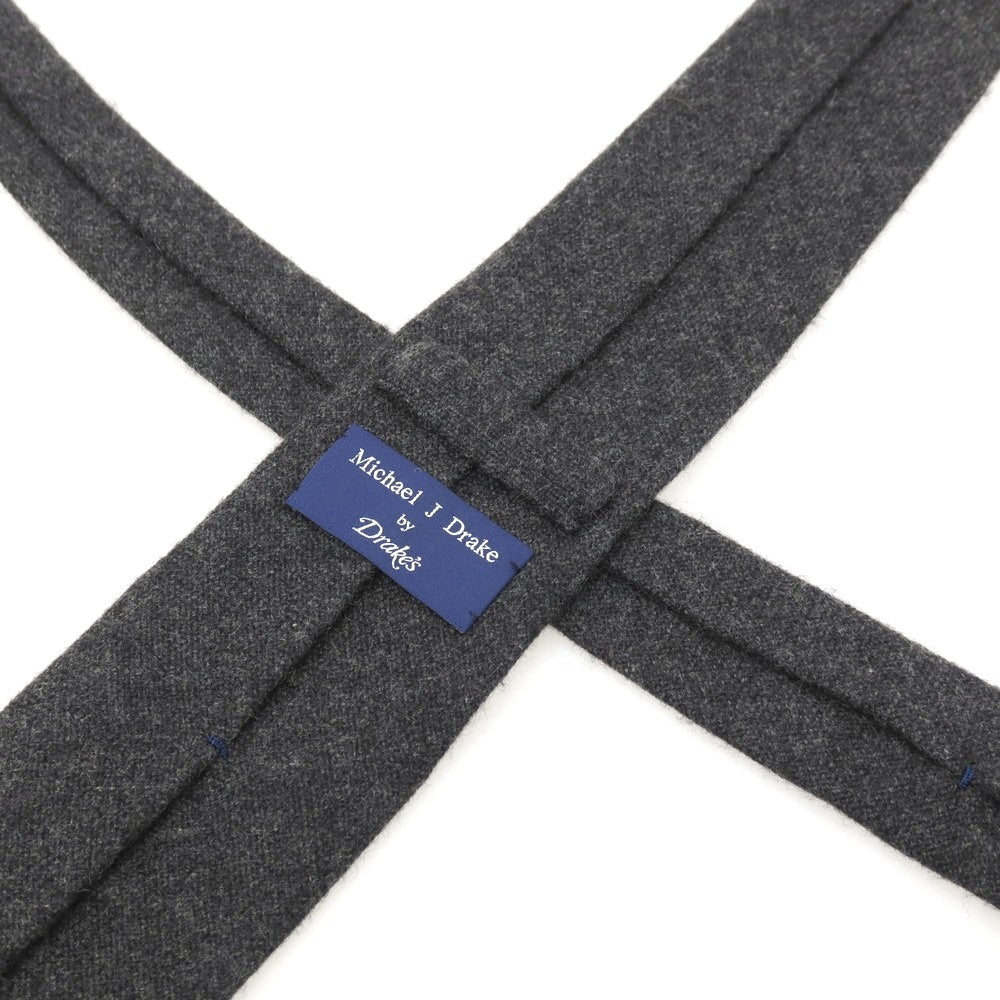 【中古】ドレイクス DRAKES カシミヤ 無地ネクタイ ダークグレー【 状態ランクB 】【 メンズ 】