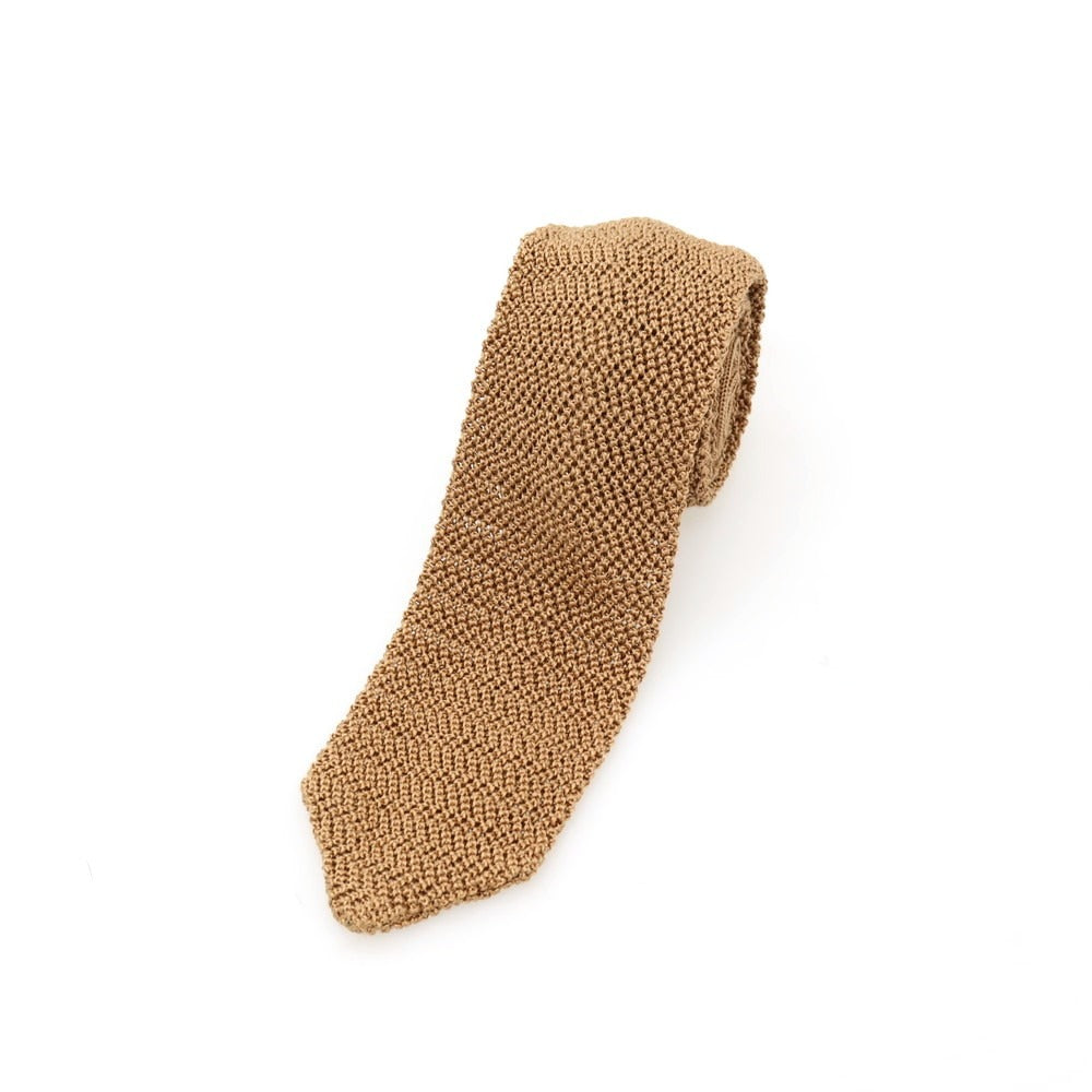 【中古】フィオリオ FIORIO UNITED ARROWS GREEN LABEL RELAXING別注 シルク 剣先型ニットタイ ネクタイ ライトブラウン【 状態ランクB 】【 メンズ 】