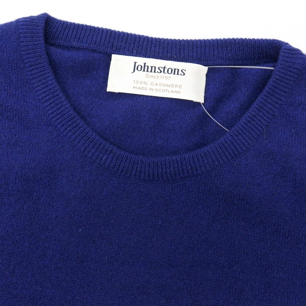 【中古】ジョンストンズ JOHNSTONS カシミヤ クルーネック プルオーバーニット ロイヤルブルー【サイズ38(97cm)】【 状態ランクB 】【 メンズ 】