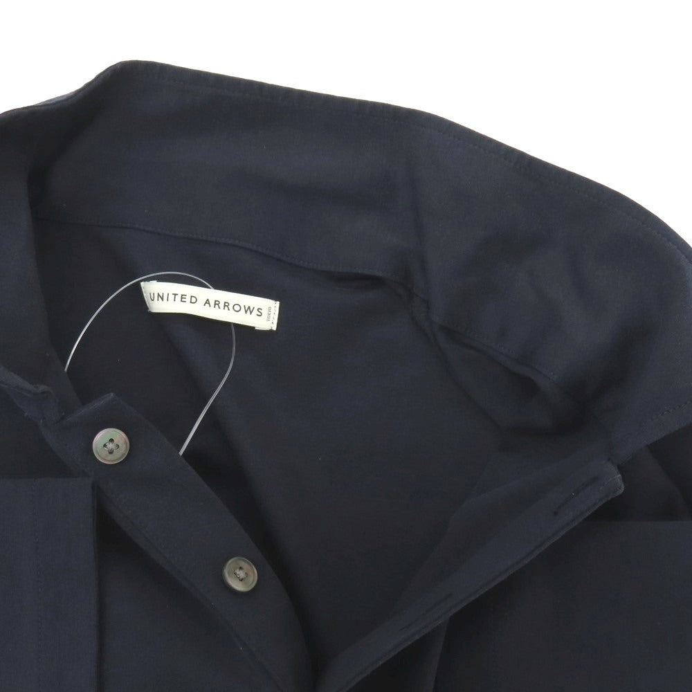 【中古】ユナイテッドアローズ UNITED ARROWS コットンポリエステル 半袖ポロシャツ ネイビー【サイズL】【 状態ランクB 】【 メンズ 】