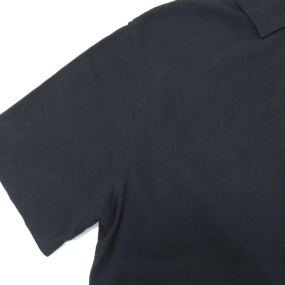 【中古】バーニーズニューヨーク BARNEYS NEWYORK コットン 鹿の子 半袖ポロシャツ ネイビー【サイズL】【 状態ランクC 】【 メンズ 】