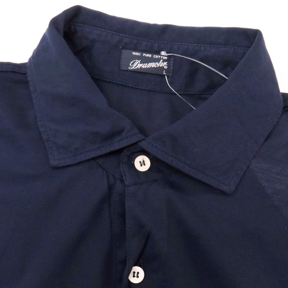 【中古】ドルモア DRUMOHR コットン 半袖ポロシャツ ネイビー【サイズL】【 状態ランクC 】【 メンズ 】