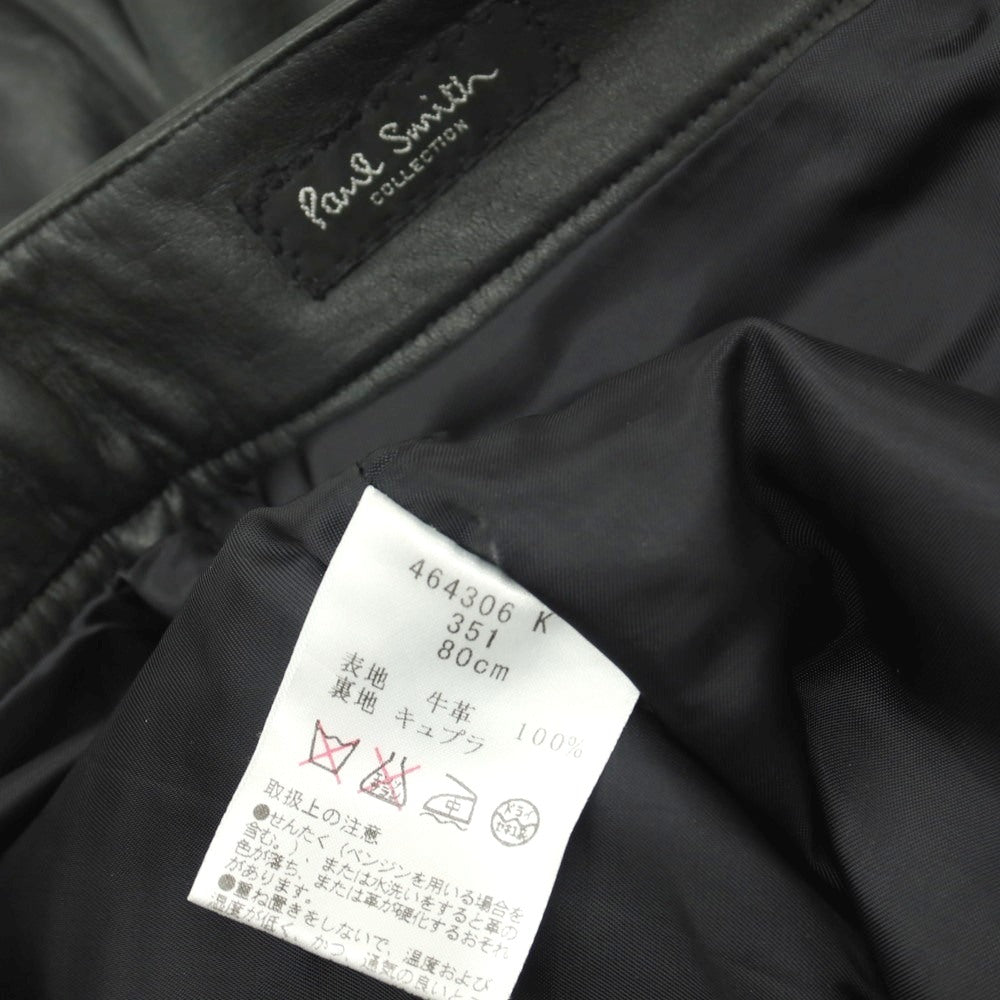 【中古】ポールスミスコレクション PAUL SMITH COLLECTION 牛革 カウレザー 5ポケットパンツ ブラック【サイズ80cm】【 状態ランクC 】【 メンズ 】