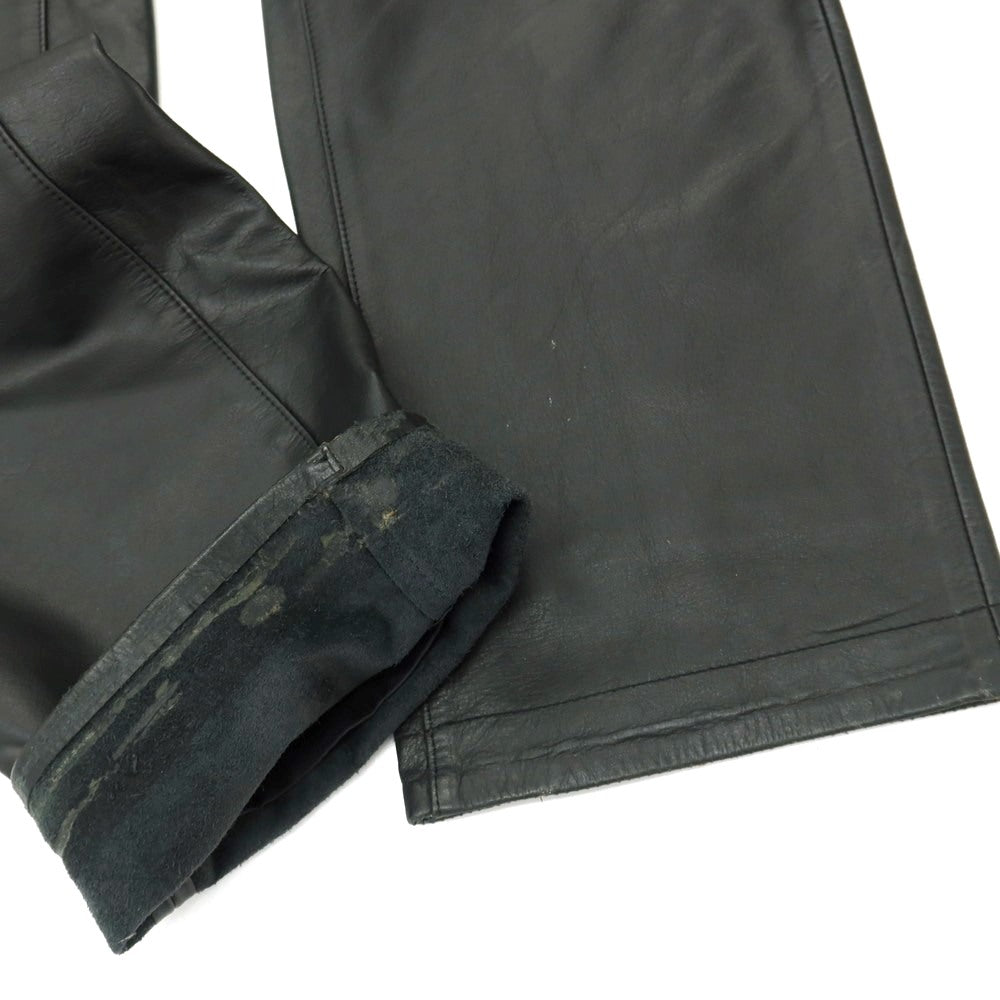 【中古】ポールスミスコレクション PAUL SMITH COLLECTION 牛革 カウレザー 5ポケットパンツ ブラック【サイズ80cm】【 状態ランクC 】【 メンズ 】