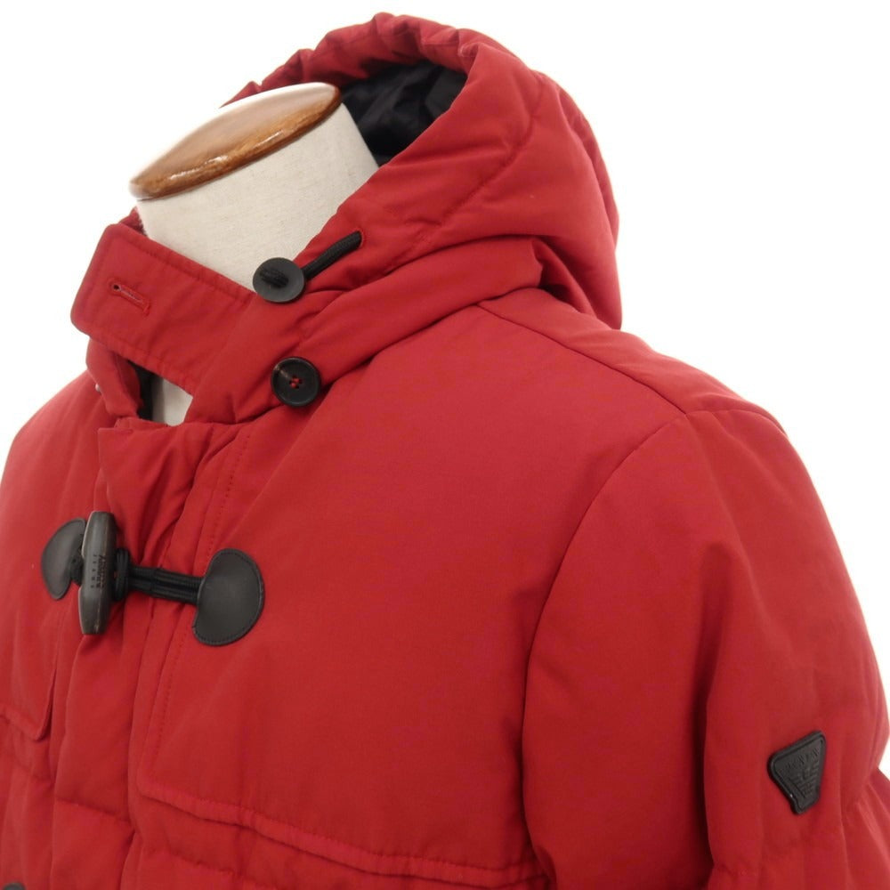 【中古】アルマーニ ジーンズ ARMANI JEANS コットンポリエステル ダッフル仕様 ダウンコート レッド【サイズ48】【 状態ランクB 】【 メンズ 】