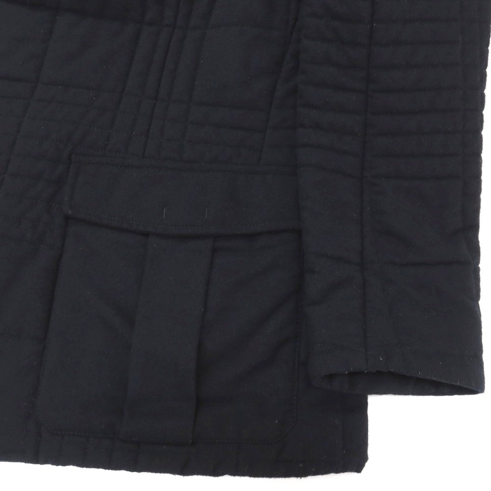 【中古】アルマーニ コレッツォーニ ARMANI COLLEZIONI ウール混 襟異素材切替 中綿キルティング カジュアルジャケット ネイビー【サイズ50】【 状態ランクC 】【 メンズ 】