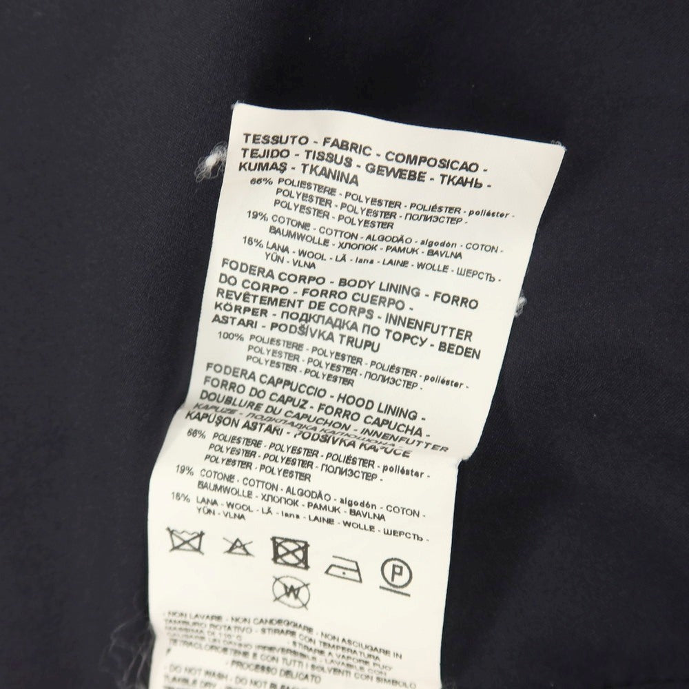 【中古】エンポリオ アルマーニ EMPORIO ARMANI ウール混 ハウンドトゥース 手裏剣千鳥 フード付き カジュアルジャケット グレーxネイビー【サイズ48】【 状態ランクB 】【 メンズ 】
