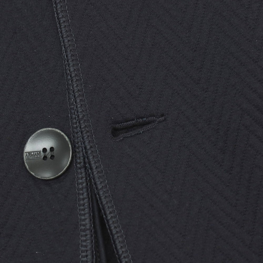【中古】アルマーニ コレッツォーニ ARMANI COLLEZIONI ナイロン ジャージー ヘリンボーン 2B カジュアルジャケット ネイビー【サイズL】【 状態ランクB 】【 メンズ 】