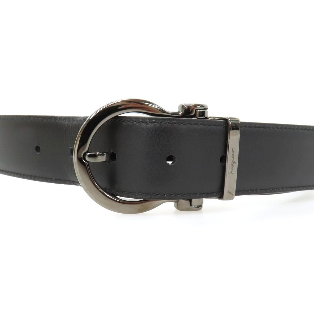 【中古】サルヴァトーレフェラガモ Salvatore Ferragamo リバーシブル レザー ベルト ブラックxダークブラウン【サイズ表記なし】【 状態ランクB 】【 メンズ 】
