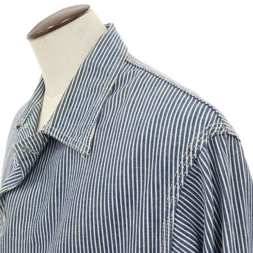 【中古】オシュコシュ OSHKOSH 60~70’S ストライプ カバーオール ネイビーxホワイト【サイズ表記なし(L位)】【 状態ランクC 】【 メンズ 】