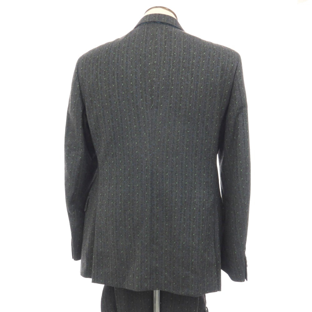【中古】エトロ ETRO ウール 2つボタンスーツ グレーxグリーン【サイズ52】【 状態ランクB 】【 メンズ 】