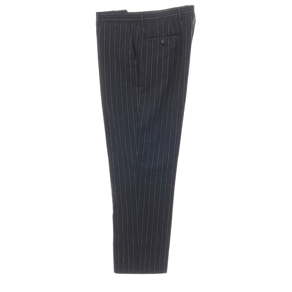 【中古】エトロ ETRO ウール ストライプ 2つボタンスーツ ダークネイビーxマルチカラー【サイズ52】【 状態ランクB 】【 メンズ 】