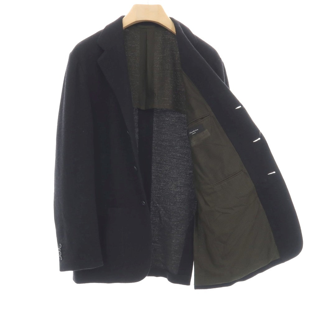 【中古】サルトリオ Sartorio ウールポリエステル ジャージー 3B カジュアルジャケット ブラック【サイズ50】【 状態ランクC 】【 メンズ 】
