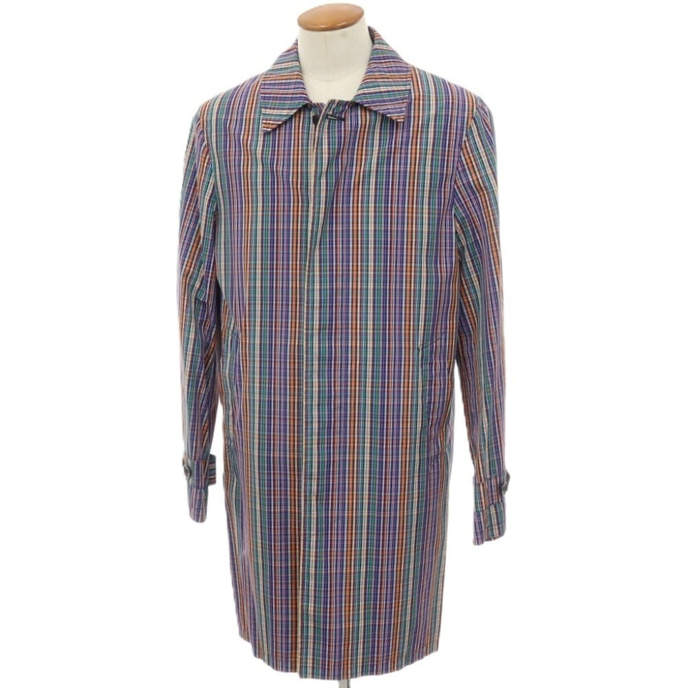 【中古】ターンブル＆アッサー Turnbull & Asser コットン チェック ステンカラーコート マルチカラー【サイズ38】【メンズ】 中古】ターンブル＆アッサー Turnbull & Asser コットン チェック