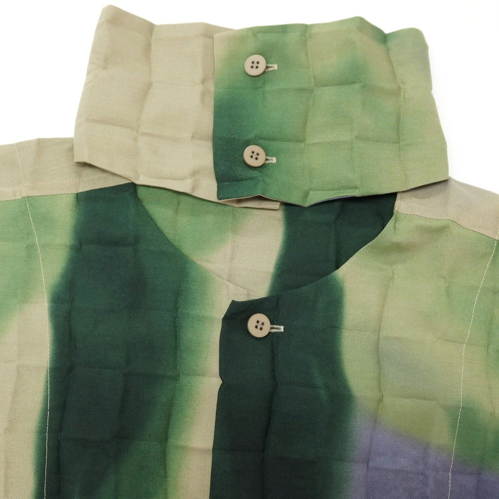 【中古】オム プリッセ イッセイミヤケ HOMME PLISSE ISSEY MIYAKE 2026年春夏 プリーツ ロング丈シャツ グレーベージュxグリーン【サイズ表記なし(L位)】【 状態ランクA 】【 メンズ 】