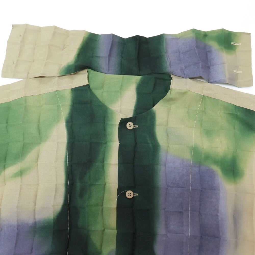 【中古】オム プリッセ イッセイミヤケ HOMME PLISSE ISSEY MIYAKE 2026年春夏 プリーツ ロング丈シャツ グレーベージュxグリーン【サイズ表記なし(L位)】【 状態ランクA 】【 メンズ 】