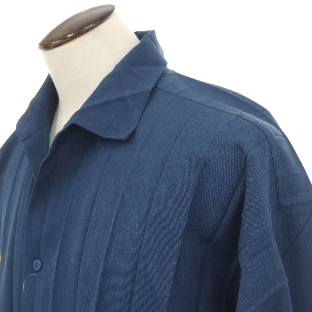 【中古】オム プリッセ イッセイミヤケ HOMME PLISSE ISSEY MIYAKE 2026年春夏 アコーディオンプリーツ加工 カジュアルシャツ ネイビー【サイズ表記なし(L位)】【 状態ランクA 】【 メンズ 】