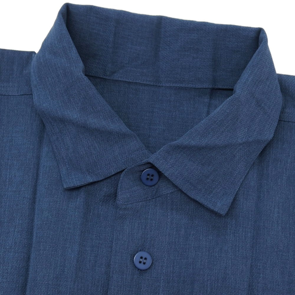 【中古】オム プリッセ イッセイミヤケ HOMME PLISSE ISSEY MIYAKE 2026年春夏 アコーディオンプリーツ加工 カジュアルシャツ ネイビー【サイズ表記なし(L位)】【 状態ランクA 】【 メンズ 】
