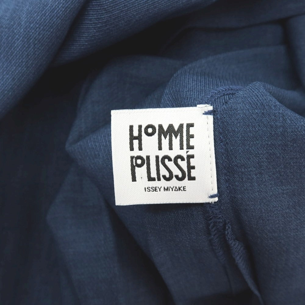 【中古】オム プリッセ イッセイミヤケ HOMME PLISSE ISSEY MIYAKE 2026年春夏 アコーディオンプリーツ加工 カジュアルシャツ ネイビー【サイズ表記なし(L位)】【 状態ランクA 】【 メンズ 】