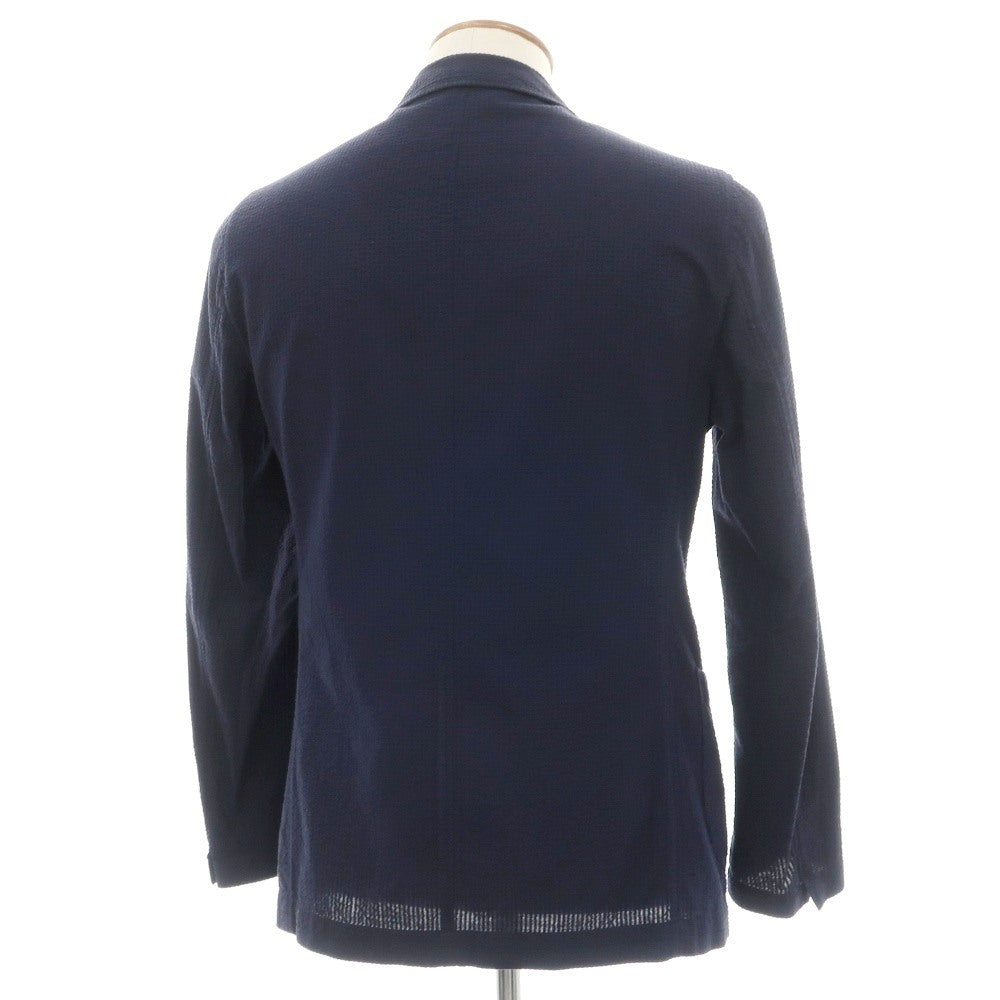 【中古】ラルディーニ LARDINI コットン シアサッカー 3B テーラードジャケット ネイビー【サイズ46】【 状態ランクC 】【 メンズ 】
