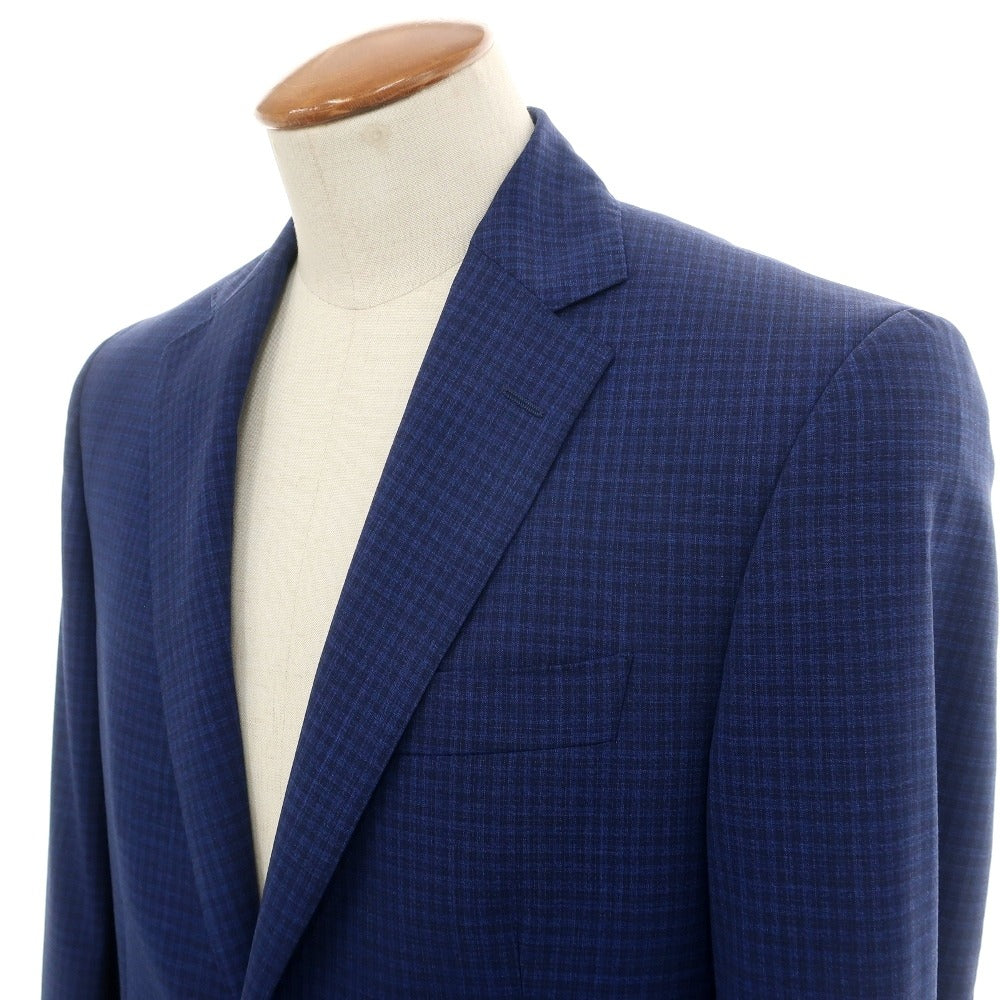 【中古】フェイ FAY Travel Jacket ウール系 チェック 2B テーラードジャケット ネイビー【サイズ48】【 状態ランクB 】【 メンズ 】