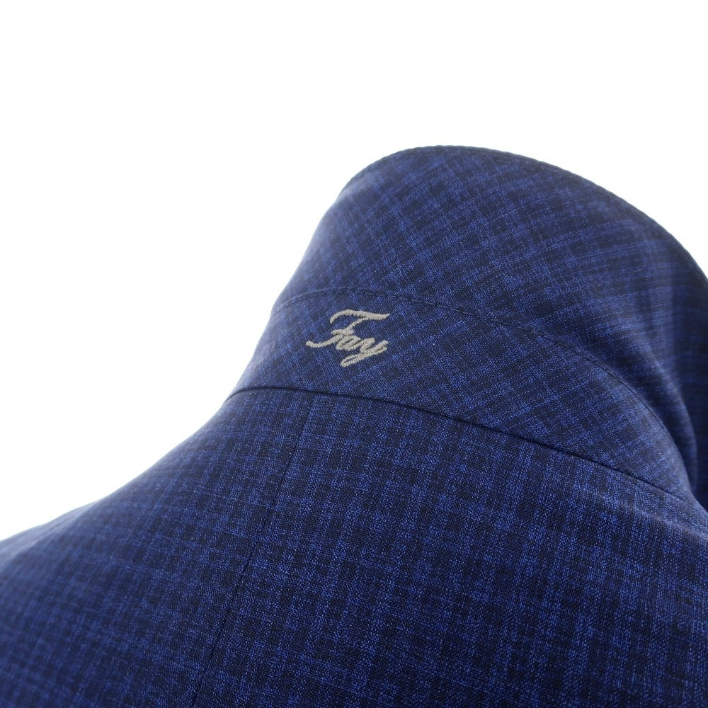 【中古】フェイ FAY Travel Jacket ウール系 チェック 2B テーラードジャケット ネイビー【サイズ48】【 状態ランクB 】【 メンズ 】