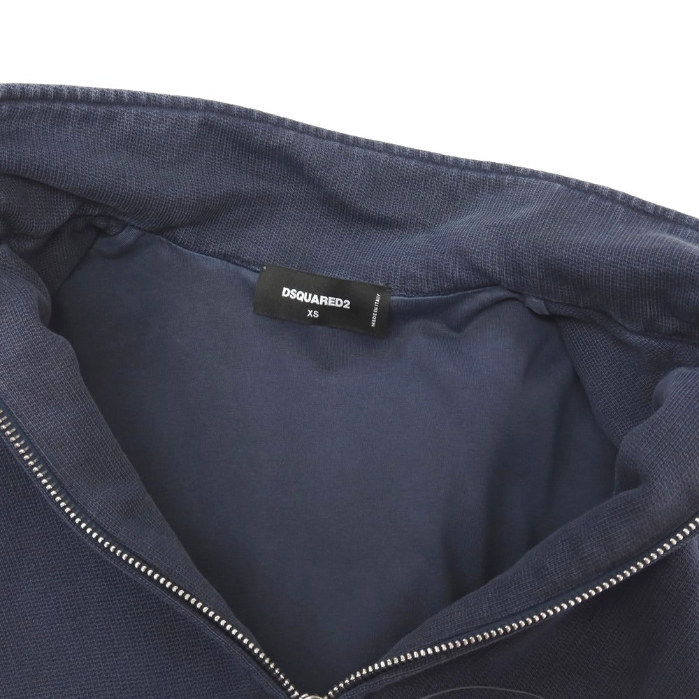 【中古】ディースクエアード DSQUARED2 コットン ダブルジップブルゾン ネイビー【サイズXS】【 状態ランクB 】【 メンズ 】