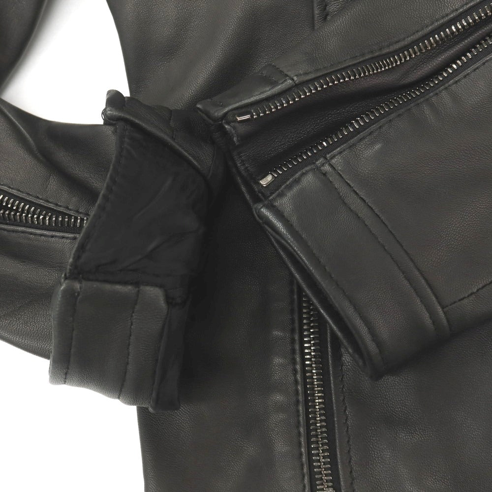 【中古】タリアトーレ TAGLIATORE STANLEY 羊革 ラムレザー シングル ライダースジャケット ブラック【サイズ48】【 状態ランクB 】【 メンズ 】