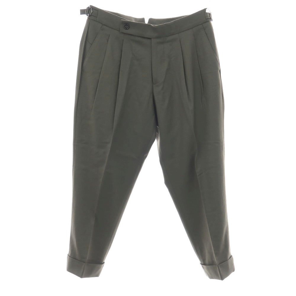 【中古】ベルウィッチ BERWICH beams scotch ウール ドレススラックスパンツ オリーブグリーン【サイズ44】【 状態ランクB 】【 メンズ 】