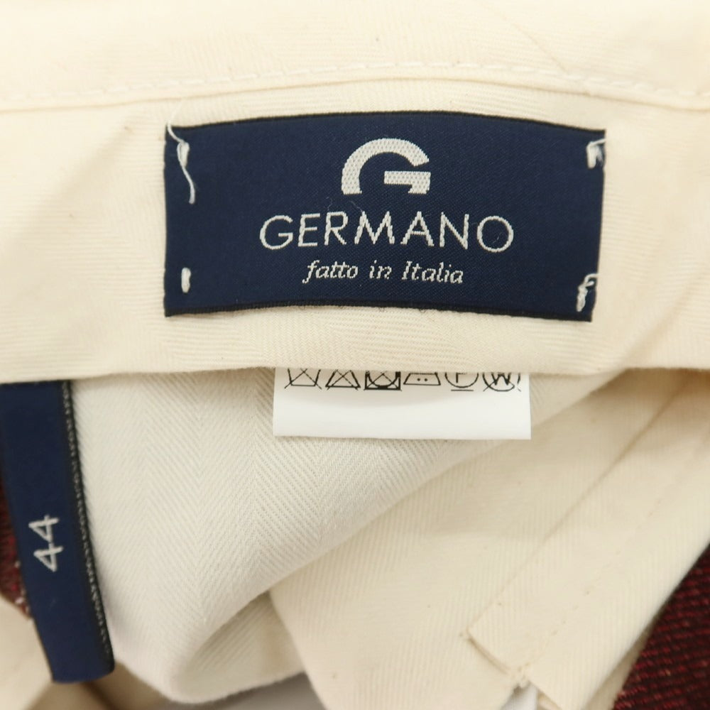 【中古】ジェルマーノ GERMANO ウールレーヨンシルクリネン カジュアルスラックスパンツ バーガンディ【サイズ44】【 状態ランクB 】【 メンズ 】