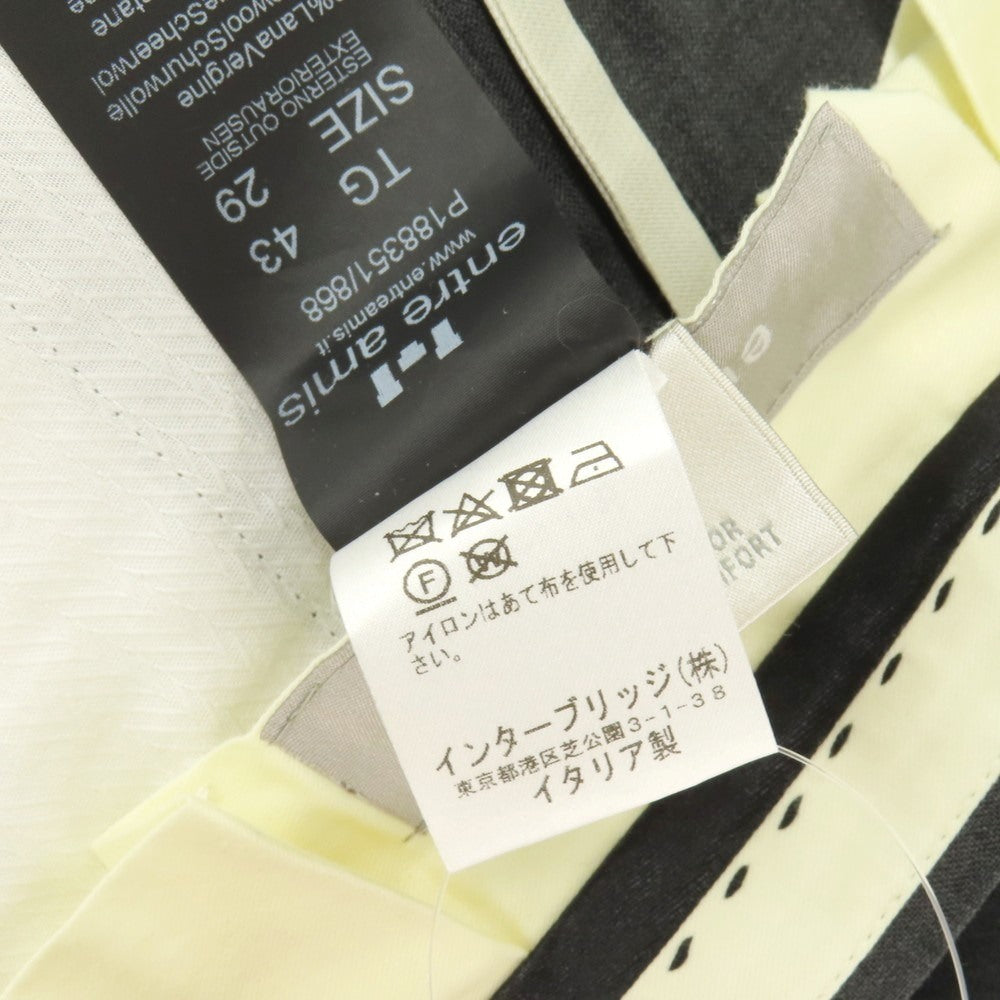 【中古】アントレアミ ENTRE AMIS ウールポリウレタン ドレススラックスパンツ ダークグレー【サイズ29】【 状態ランクB 】【 メンズ 】