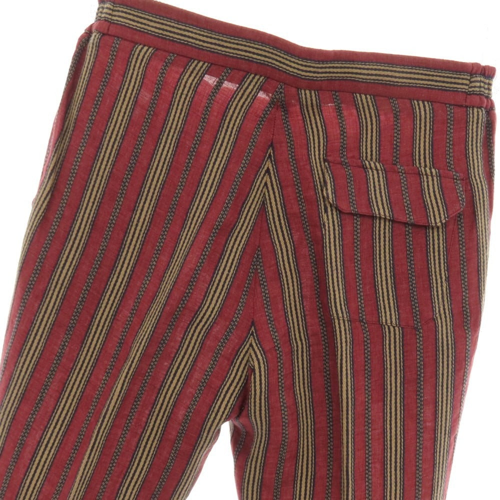 【中古】スティレ ラティーノ STILE LATINO PUCAPRI リネンコットン ストライプ イージースラックスパンツ レッドxベージュ【サイズ46 DROP.7R】【 状態ランクB 】【 メンズ 】