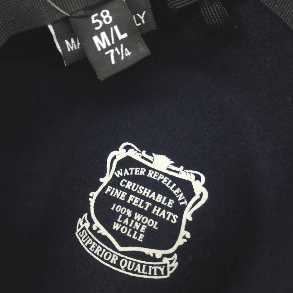【中古】ソルバッティ Sorbatti Crushable ウール 中折れ ハット 帽子 ネイビー【サイズ58】【 状態ランクB 】【 メンズ 】