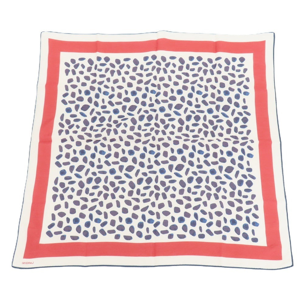 【中古】ラルディーニ LARDINI コットン系 総柄 プリント スカーフ ホワイトxネイビー【 状態ランクB 】【 メンズ 】