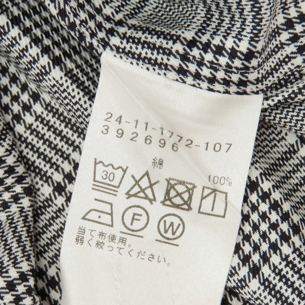 【中古】ブリッラ ペル イル グスト Brilla per il gusto コットン グレンチェック クレリック タブカラー ドレスシャツ ブラックxホワイト【サイズ37】【 状態ランクA 】【 メンズ 】
